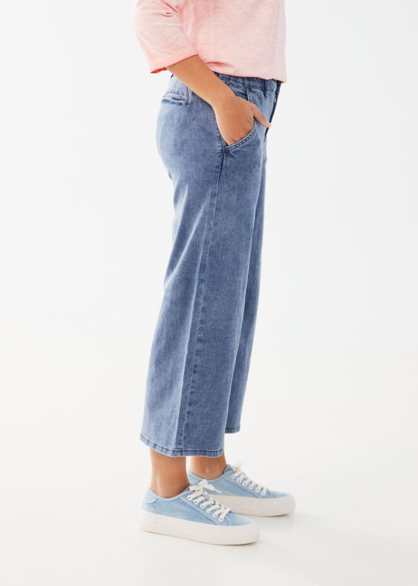 PULL-ON WIDE LEG CROP-FDJ FRENCH DRESSING JEANS 18 / MED WASH