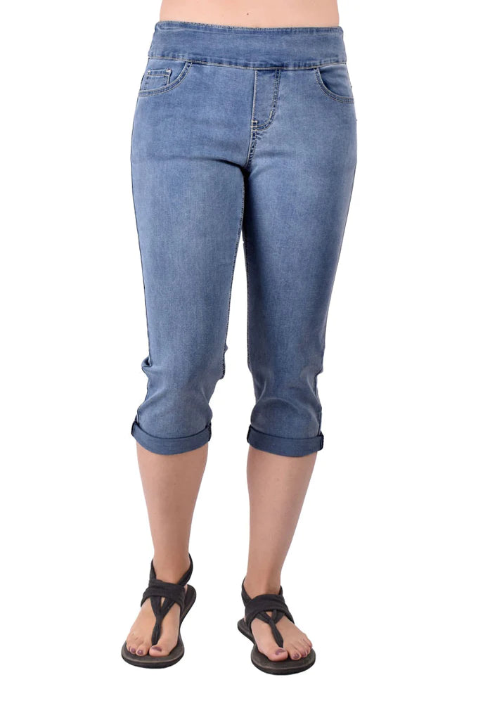 Pull on 2025 stretch denim capris