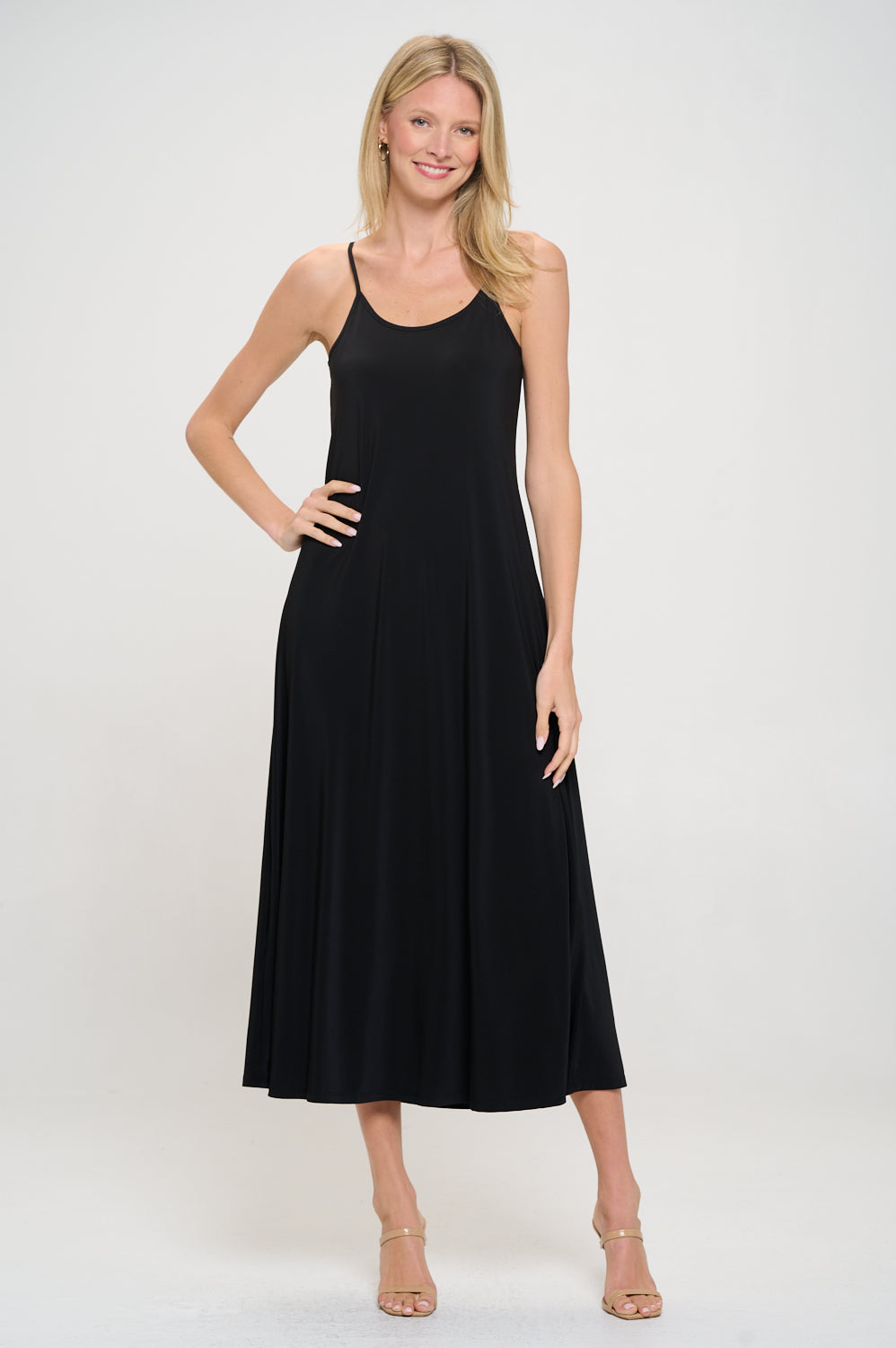 chinese dress ladies Spaghetti Strap Maxi V-Neck DRESS-BLACK-LAST Tango X-Small / Black