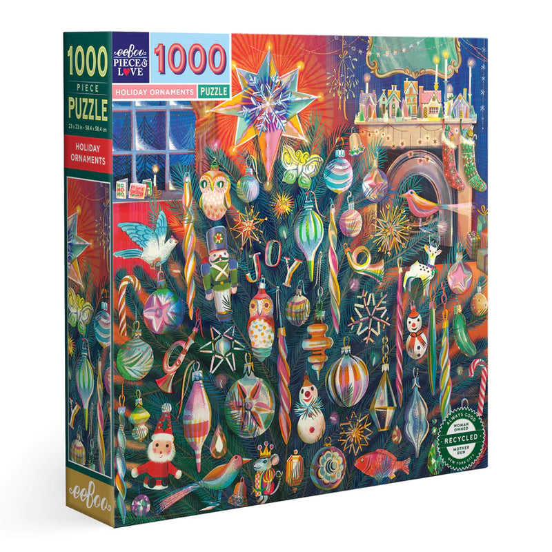 HOLIDAY ORNAMENTS 1000PC SQUARE PUZZLE - EEBOO