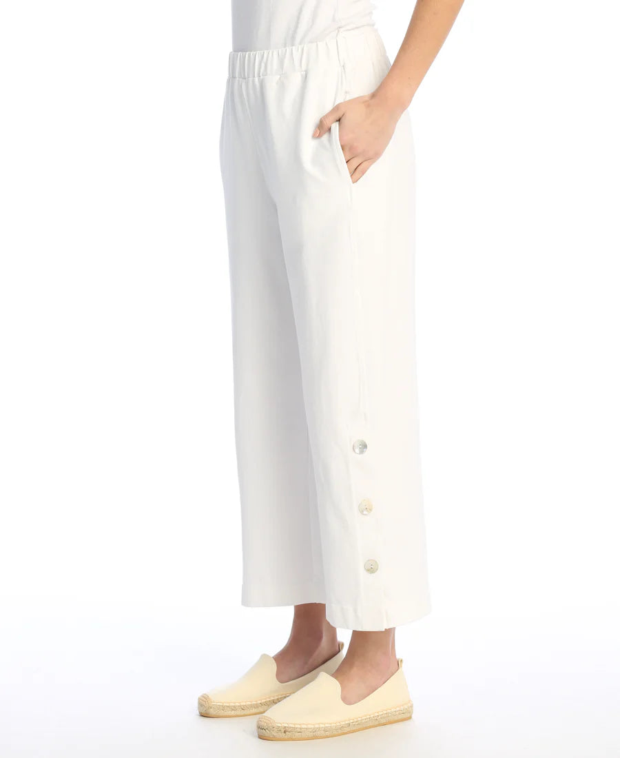 COTTON JEARSY SIDE SEAM W/ BUTTONS PANT-WHITE-WEEKEND BY JESS AND JANE