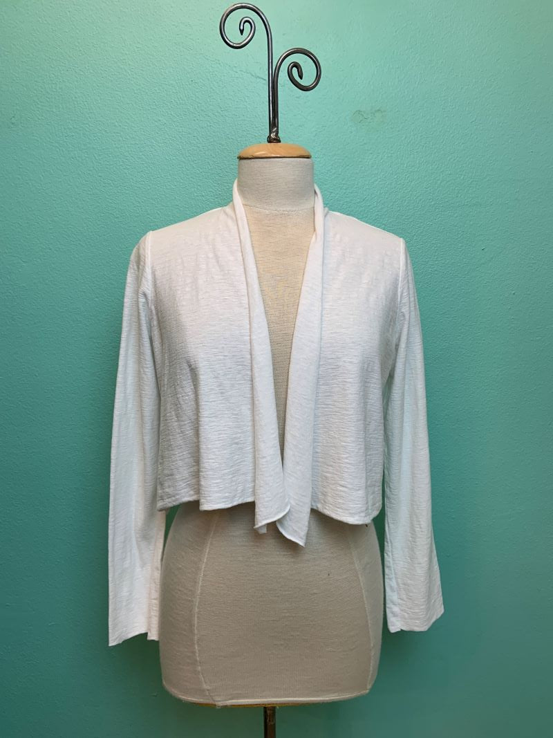 CROPPED CARDIGAN-WHITE-CUT LOOSE – Apropos San Luis Obispo