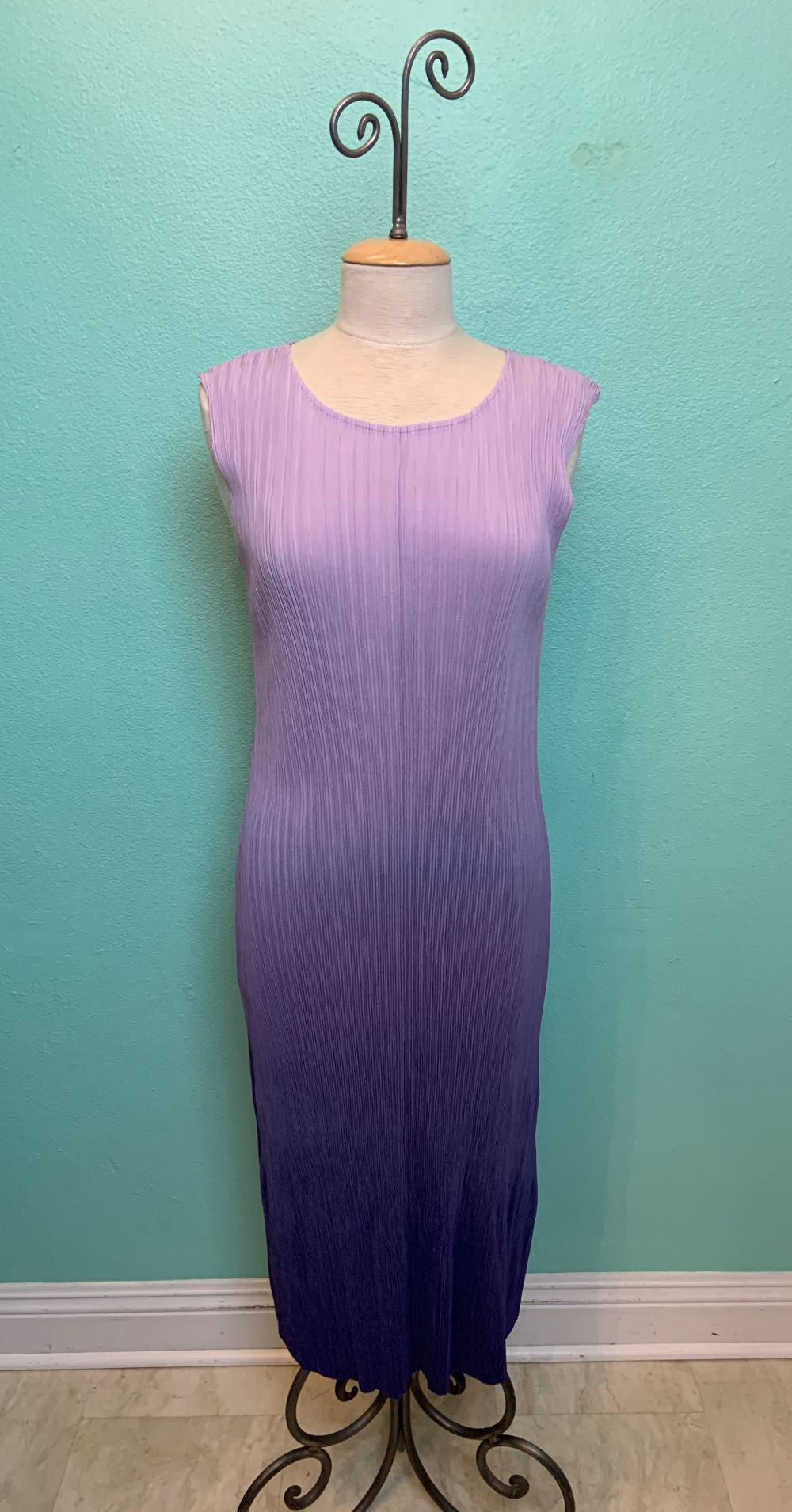 Ombre Long Dress w/ Collar Jacket 2-Piece -Purple- Journey