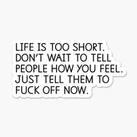 LIFE IS TOO SHORT-STICKER-FOOTNOTES