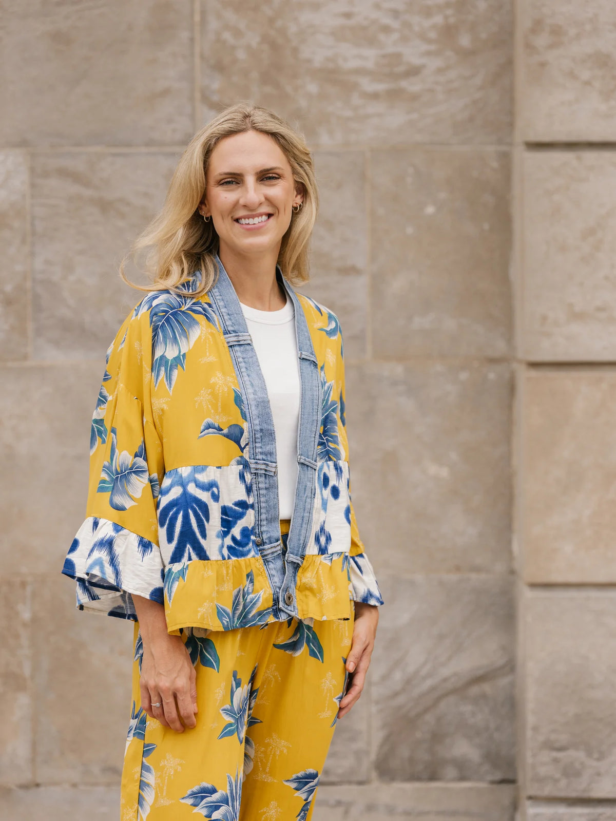 TIFFANY CARDIGAN-YELLOW PALM MIX-SHANNON PASSERO