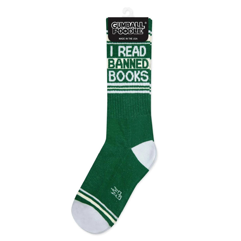I READ BANNED BOOKS GYM CREW SOCKS-GUMBALL POODLE