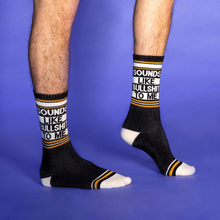 SOUNDS LIKE BULLS%^T CREW SOCKS-GUMBALL POODLE