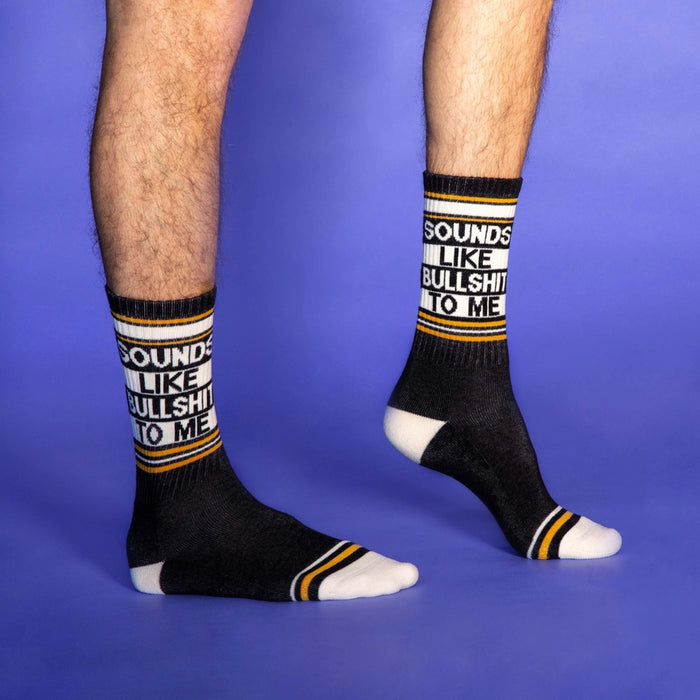 SOUNDS LIKE BULLS%^T CREW SOCKS-GUMBALL POODLE