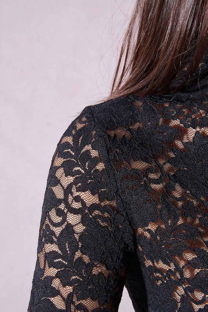 KNIT LACE LONG SLEEVE MOCK TOP-BLACK-MOLLY BRACKEN