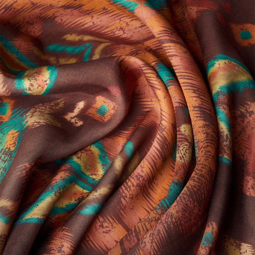 CHOCOLATE IKAT KIMONO JACKET-POWDER