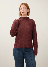 L/S FUNNEL NECK SWEATER-FIG/BLUSH-FDJ FRENCH DRESSING