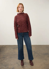 L/S FUNNEL NECK SWEATER-FIG/BLUSH-FDJ FRENCH DRESSING
