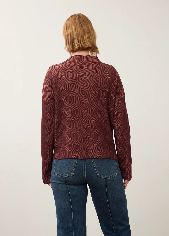 L/S FUNNEL NECK SWEATER-FIG/BLUSH-FDJ FRENCH DRESSING