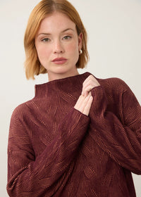 L/S FUNNEL NECK SWEATER-FIG/BLUSH-FDJ FRENCH DRESSING