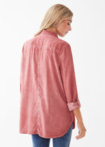LONG SLEEVE PIGMENT DYED BLOUSE-BARN RED-FDJ FRENCH DRESSING