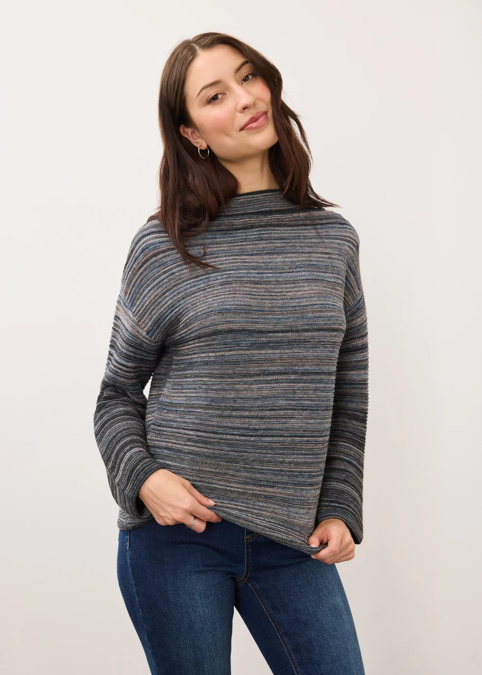 BOAT NECK L/S SWEATER-INDIGO-FDJ FRENCH DRESSING