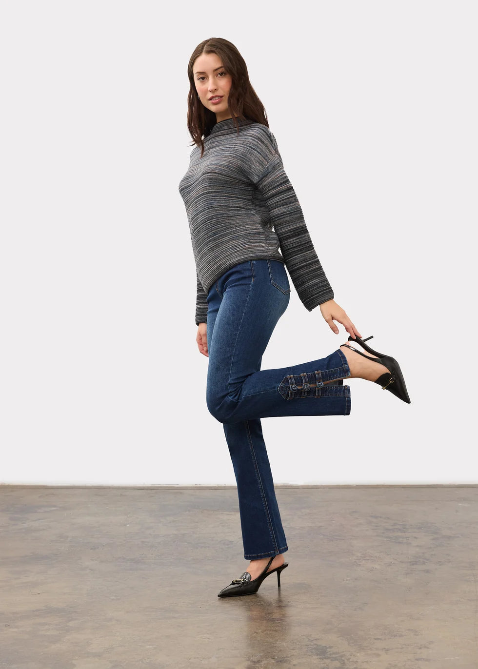 BOAT NECK L/S SWEATER-INDIGO-FDJ FRENCH DRESSING