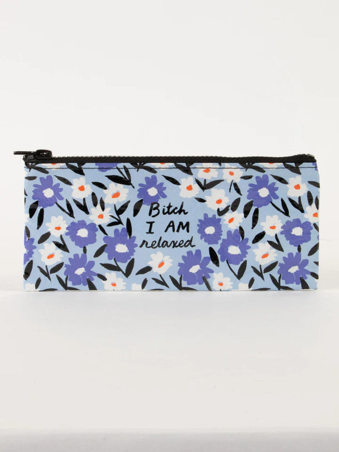 B!@#H I AM RELAXED PENCIL CASE-BLUE Q