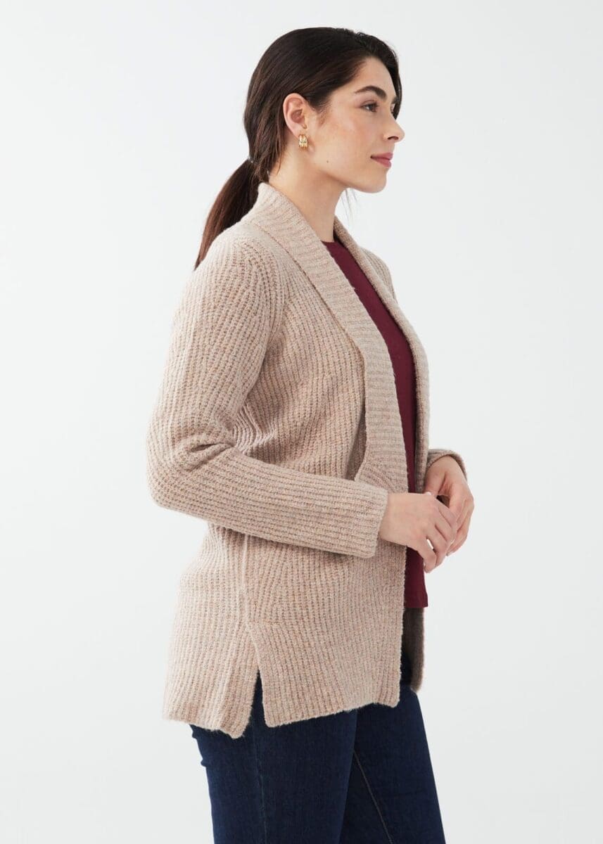 OPEN FRONT CARDIGAN-TAN-FDJ FRENCH DRESSING JEANS