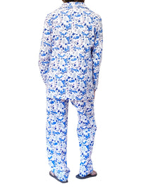 BLUE FOX FLANNEL PAJAMA SET - LA CERA