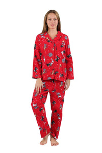 HERE KITTY KITTY FLANNEL PAJAMA SET-LA CERA