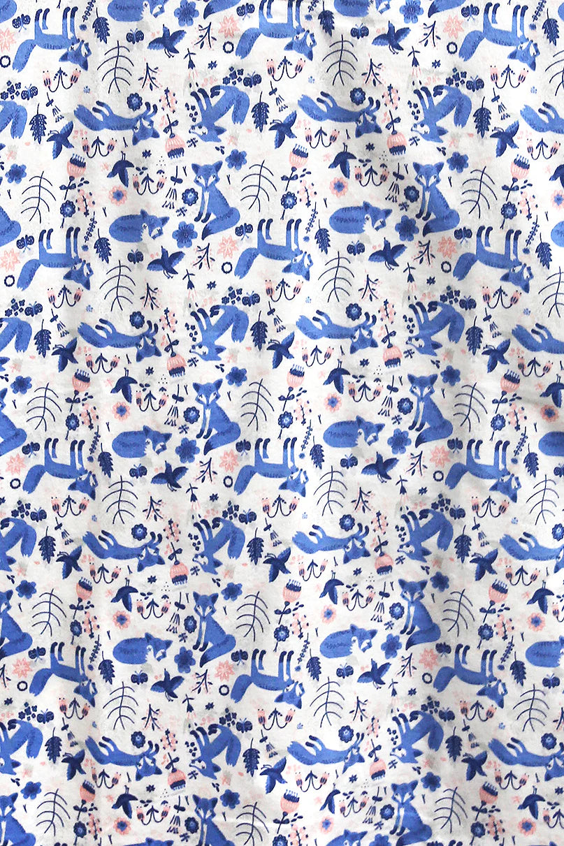 BLUE FOX FLANNEL PAJAMA SET - LA CERA