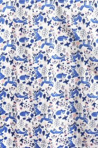 BLUE FOX FLANNEL PAJAMA SET - LA CERA