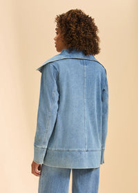 DRAPE FRONT JEAN JACKET-LIGHT DENIM-FDJ FRENCH DRESSING