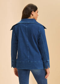 DRAPE FRONT JEAN JACKET-BLUE DENIM-FDJ FRENCH DRESSING