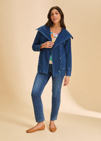 DRAPE FRONT JEAN JACKET-BLUE DENIM-FDJ FRENCH DRESSING