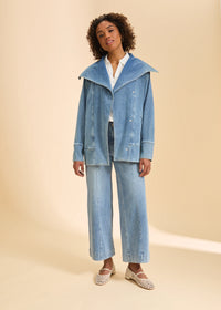 DRAPE FRONT JEAN JACKET-LIGHT DENIM-FDJ FRENCH DRESSING
