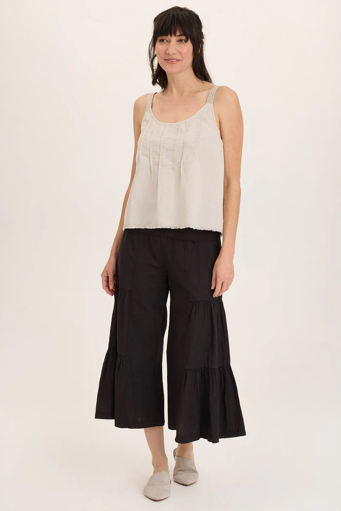 LINEN SIDE WIDE LEG TIER PALAZZO-BLACK-WEARABLES/XCVI