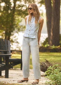 BUTTON UP VEST-LIGHT BLUE-FDJ FRENCH DRESSING