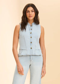 BUTTON UP VEST-LIGHT BLUE-FDJ FRENCH DRESSING