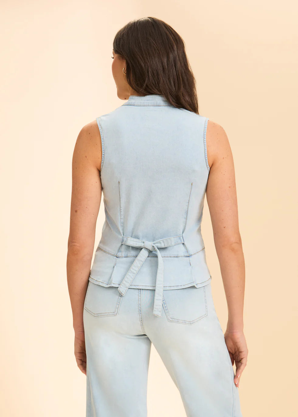 BUTTON UP VEST-LIGHT BLUE-FDJ FRENCH DRESSING