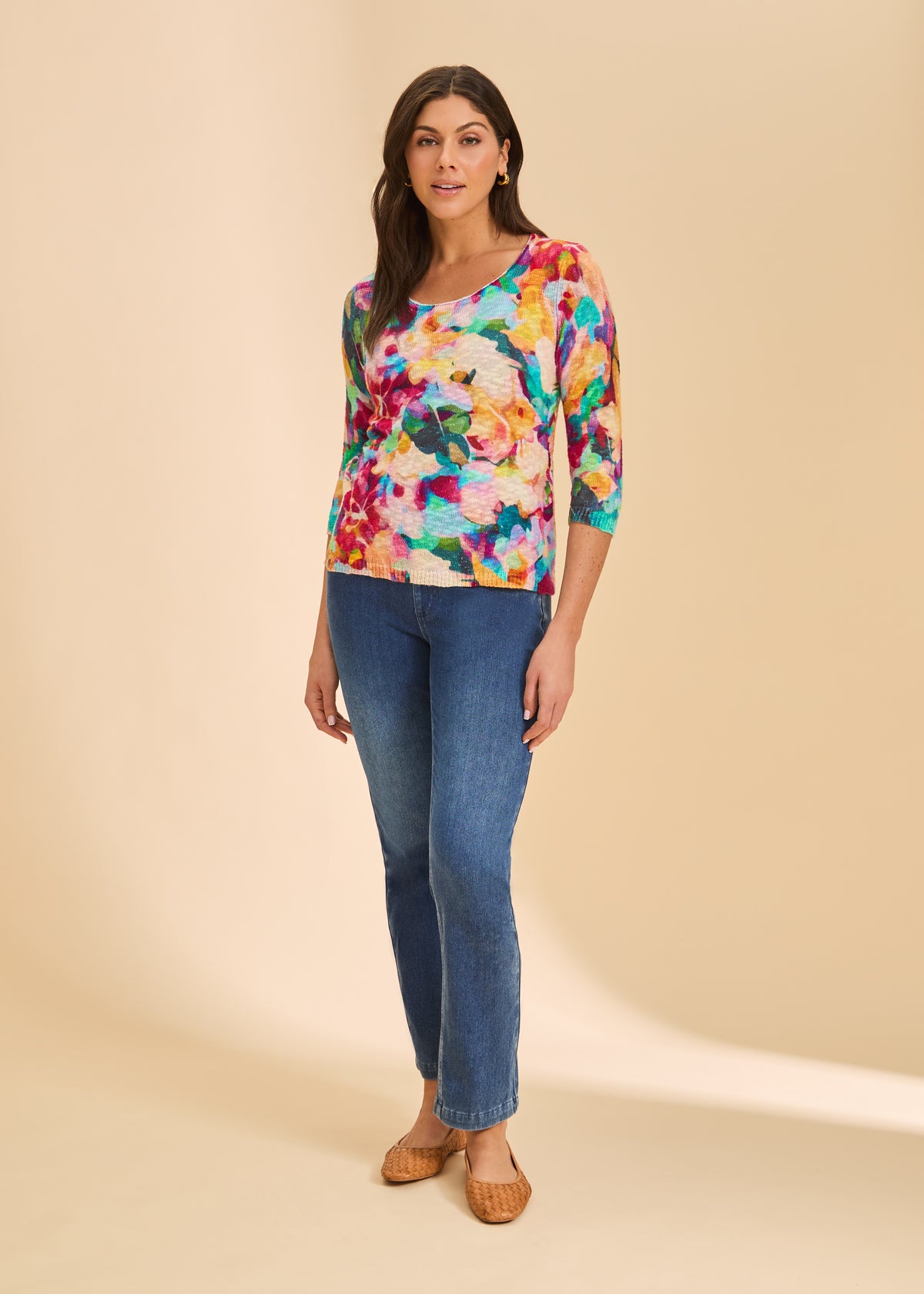 STEPHANIE SCOOP PRINT SWEATER-FDJ FRENCH DRESSING