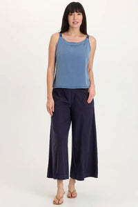 SHAUN TWILL WIDE-LEG CROP-NAVY-WEARABLES ~ XCVI