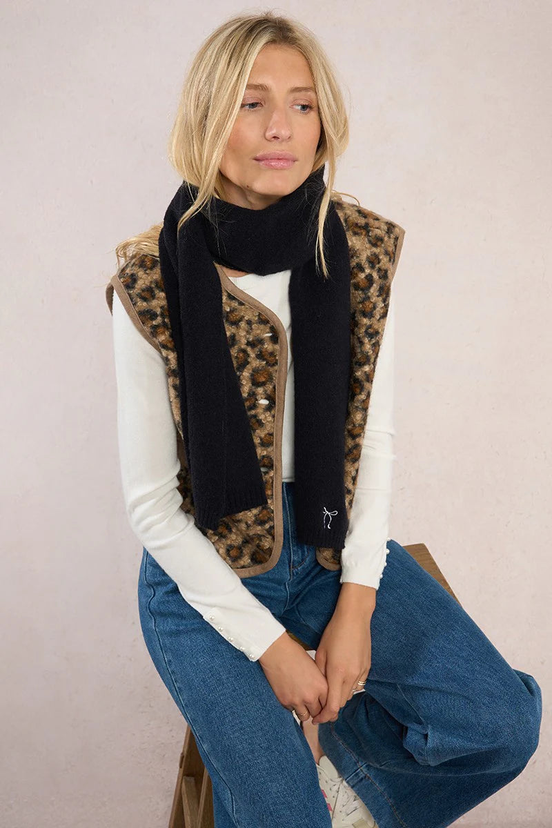 KNIT SCARF W/ BOW EMBROIDERY-MOLLY BRACKEN