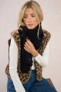 KNIT SCARF W/ BOW EMBROIDERY-MOLLY BRACKEN