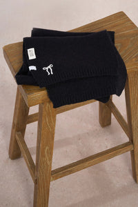 KNIT SCARF W/ BOW EMBROIDERY-MOLLY BRACKEN