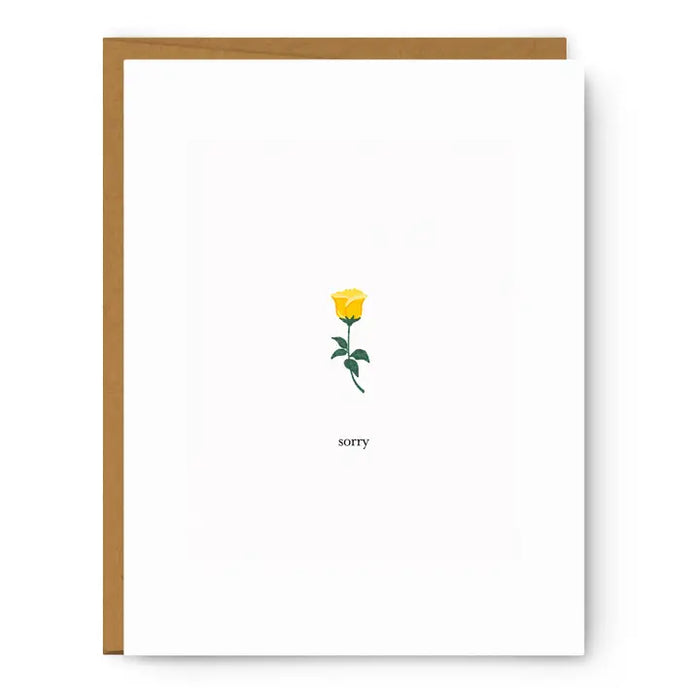 SORRY-SINGLE ROSE-SYMPATHY CARD-FOOTNOTES