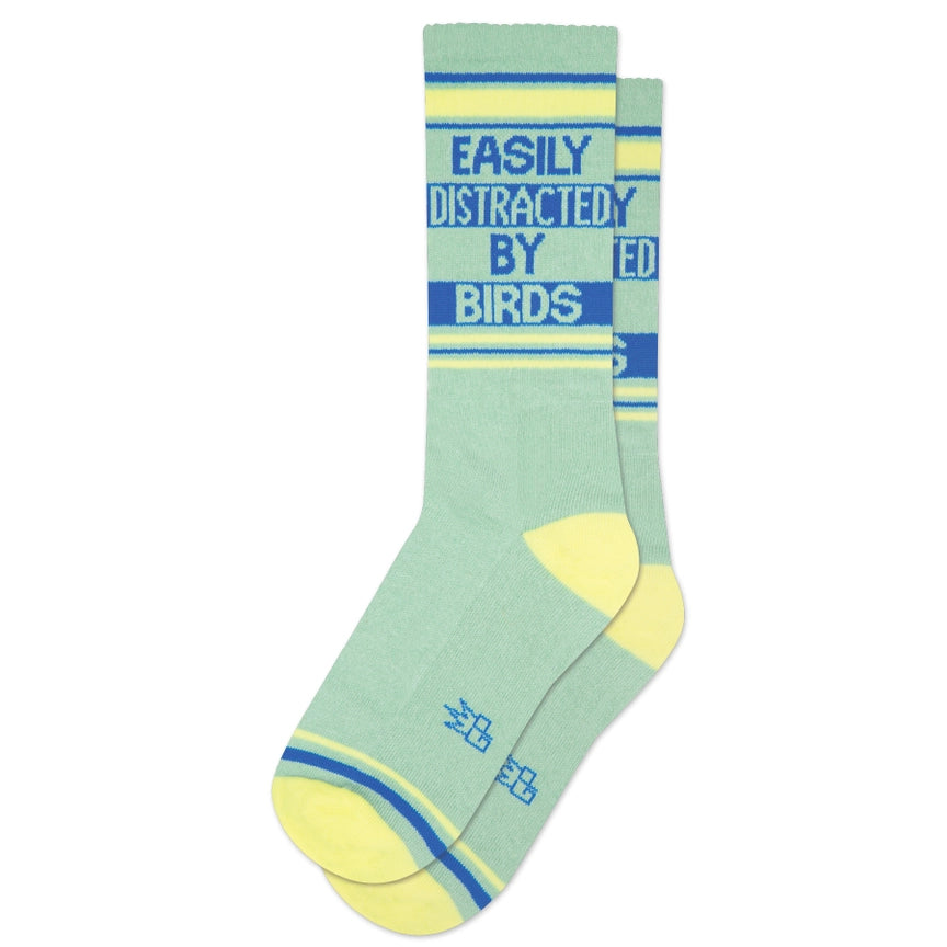 EASILY DISTRACTED BY BIRDS CREW SOCKS-GUMBALL POODLE