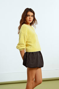 CREW KNIT SWEATER-YELLOW-MOLLY BRACKEN
