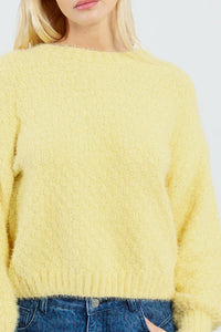 CREW KNIT SWEATER-YELLOW-MOLLY BRACKEN