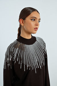SEQUIN KNIT SWEATER-BLACK-MOLLY BRACKEN