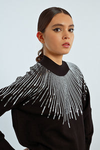 SEQUIN KNIT SWEATER-BLACK-MOLLY BRACKEN