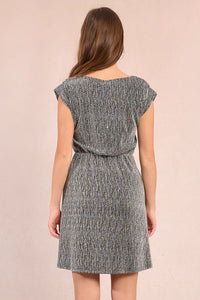 SILVER SPARKLE KNIT DRESS-MOLLY BRACKEN