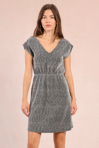 SILVER SPARKLE KNIT DRESS-MOLLY BRACKEN