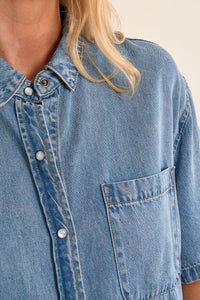 DENIM S/S BLOUSE-MOLLY BRACKEN