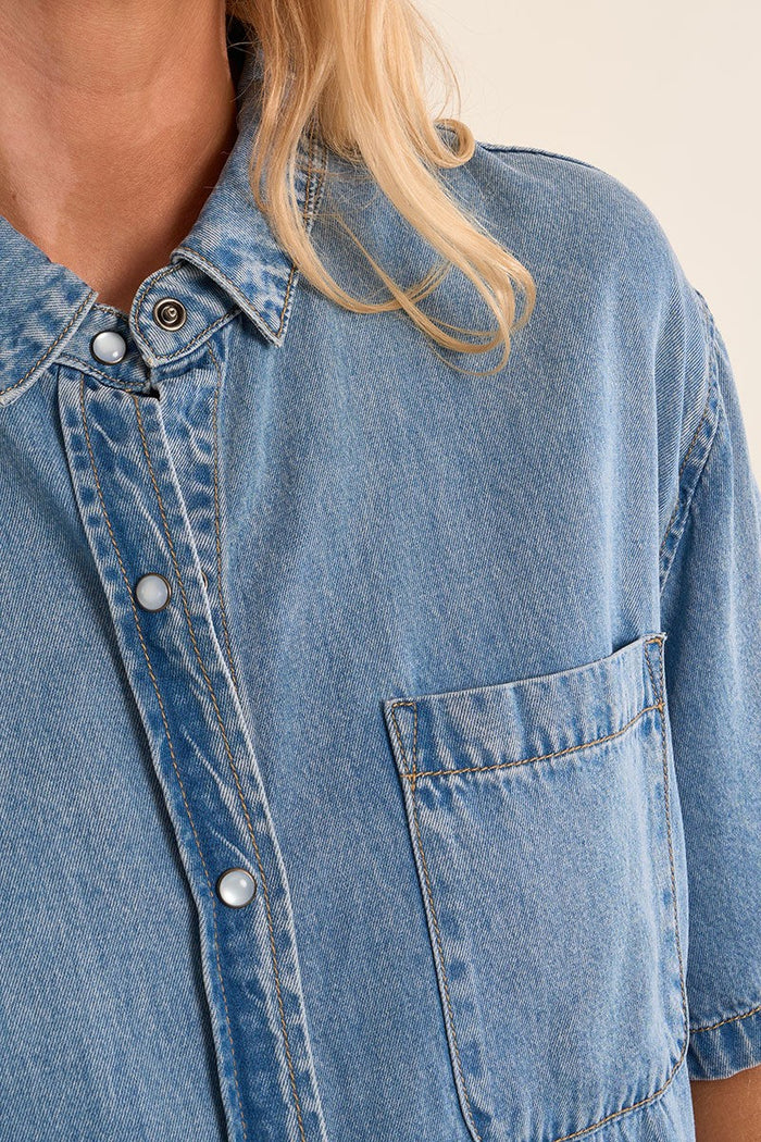 DENIM S/S BLOUSE-MOLLY BRACKEN